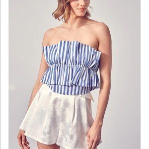 Striped blue and white top